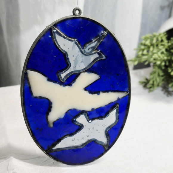Blue and White Bird Suncatcher 1488 - Picture 1 of 4